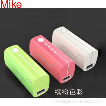 Colorful 2600mAh 1A mobile power, with LED indicator, 5pcs connectors